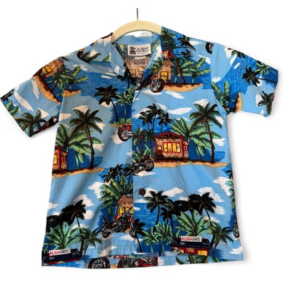 Aloha Republic Made In Hawaii Kids Button Up Collared Short Sleeve Shirt Size 4T - Picture 1 of 7